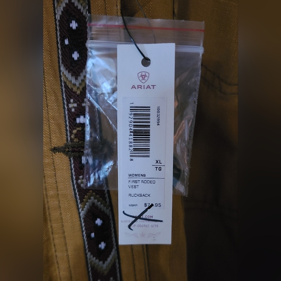 Ariat NWT Women's Rucksack First Rodeo Vest in Brown XL - Picture 5 of 15